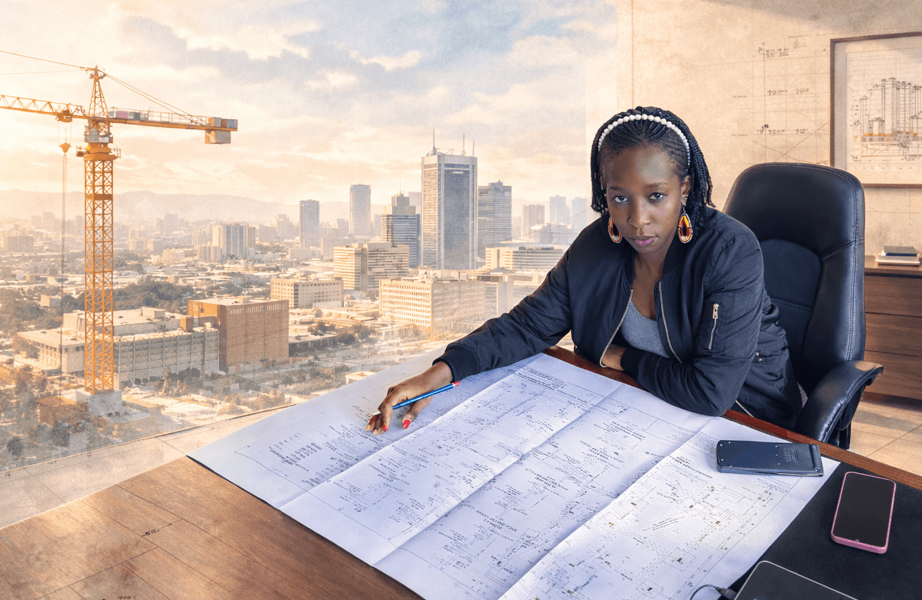 Kossy - Structural Engineer reviewing blueprints